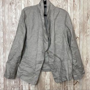 Eileen Fisher Silver Metallic Jacket Blazer XL